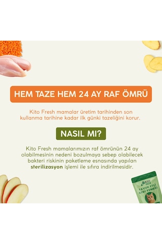 Kito Fresh Tavuk Etli Kedi Yemeği %100 Taze İçerikli Mama 80 G
