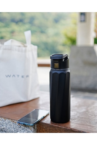 Waterh Boost Akıllı Termos Hidrasyon Takibi Yapan, Yalıtımlı 0,71l / 24oz Akıllı Şişe Siyah