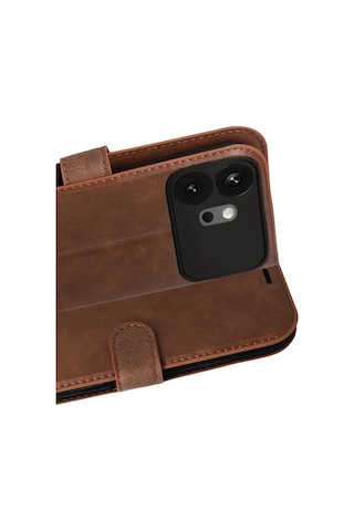 Newface Huawei Honor 600 Trend S Plus Kapaklı Kılıf - Taba