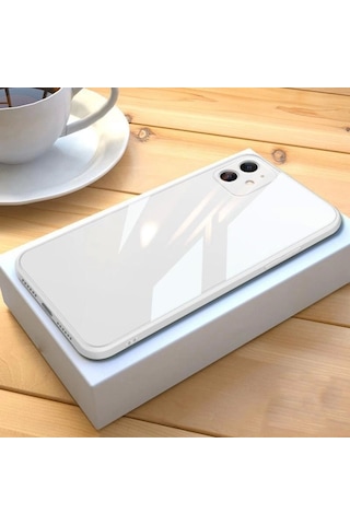 Apple Uyumlu iPhone 11 Parlak Cam Kamera Korumalı Telefon Kılıfı