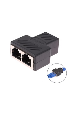 Powermaster Pm-26130 Ethernet Rj45 To 2x Çoklayıcı Dişi Splitter Adaptör
