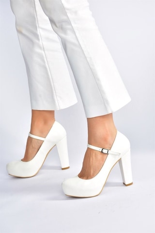 Fox Shoes Beyaz Platform Topuklu Kadın Ayakkabı M348007209 Beyaz
