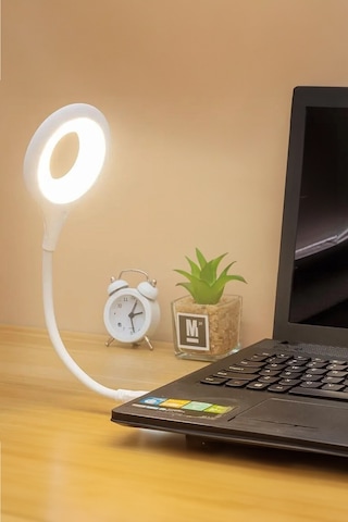 Thentech Usb Girişli Çalışma Okuma Işığı Laptop Uyumlu Priz Uyumlu Okuma Çalışma Led Işık Beyaz