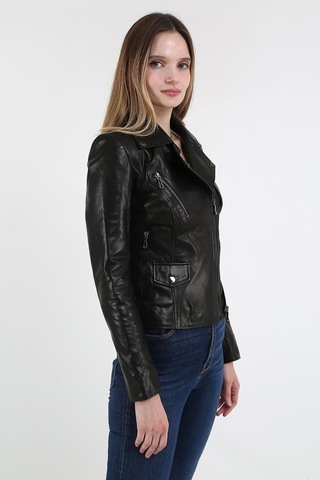 Derinss Dka1202 Hakiki Deri Kadın Siyah Mont