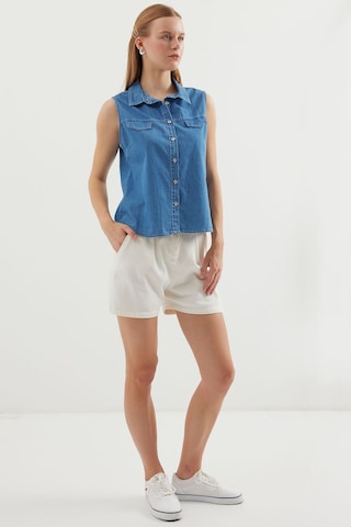 Hiccup Bdart Kolsuz Pamuklu Kot Gömlek Orta Mavi Denim