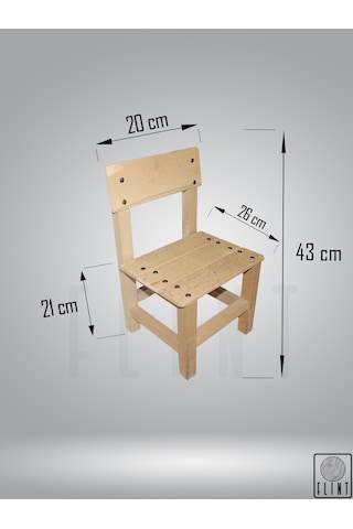 Ahşap El Yapımı Tahta Çocuk Çalışma Sandalyesi Çocuk Taburesi Ahşap