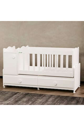 Garaj Home Pırlanta Uzayan Dolaplı Beşik Beyaz