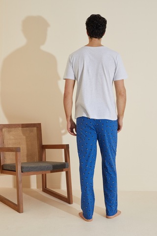 Siyah İnci Bisiklet Yaka Örme Pijama Takım 25109841 Gri