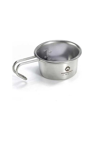 Fastbuy 304 Paslanmaz Çelik Kamp Ölçü Bardağı, Hafif, Katlanabilir, Çok Amaçlı, 112 Karakter Gümüş Renk, 112cc Gümüş