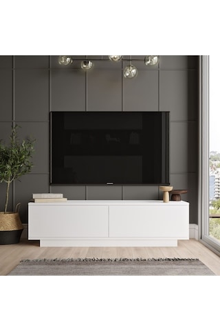 Vilinda Tv Ünitesi Tv Sehpası 140cm Vıl1-w Beyaz Beyaz
