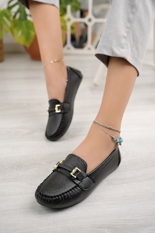 Khayt Daisy Casual Günlük Kadın Babet Ayakkabı Siyah