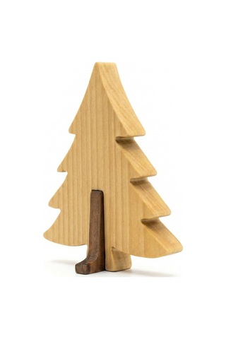 Simdale Wood İsimli Dekoratif Ahşap Çam Ağacı - Modüler Kaideli