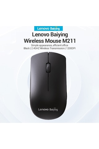 Novahub Lenovo M211 Kablosuz Fare - 1200dpi, Siyah, Ergonomik Tasarım, Kolay Kullanım, Windows Uyumlu M211