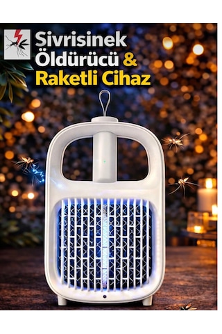 Şarj Edilebilir Uv Işıklı Elektrikli Sivrisinek Öldürücü Raket Masaüstü Sivrisinek Tuzağı