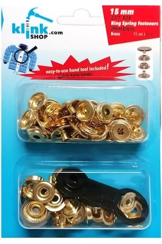15 Mm Kendin Yap Kiti, Kalın Mont, Giyim, Çanta, Deri İçin Çekiçle Uygulama Aparatları Ve Gold Renk 15 Adet Çıtçıt Düğme Takım-paslanmaz Pirinç Beyaz