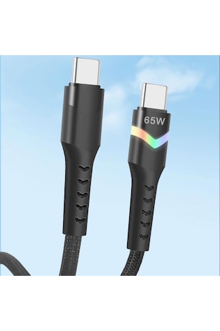 Nr9 Type-c To Type-c iPhone Uyumlu Android 65w Pd Led Işıklı Kabl