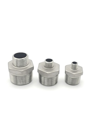 Orantılı Nipel - Paslanmaz Çelik - Dişli Nipel 304 Kalite Krom Çelik 3/8'' X 1/8''