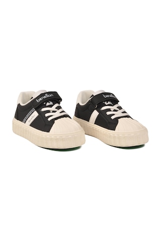 United Colors Of Benetton Siyah Beyaz Cırtlı Bağcıklı Unisex Çocuk Spor Ayakkabı Bnı-11558 P SİYAH-BEYAZ