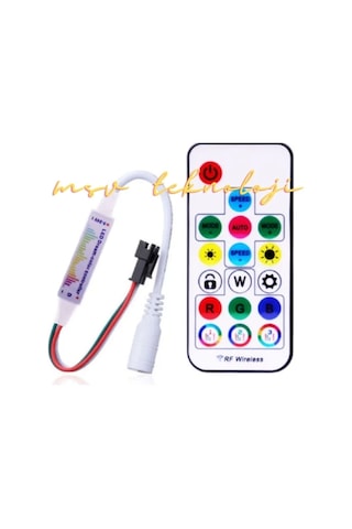 12v 10 Metre Silikonlu Amimasyonlu 5050 Smd Pixel Şerit Led Sese Duyarlı Rf Kumandalı 5a Adaptörlü I