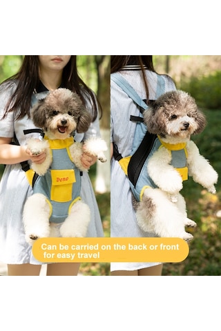 Dono Pet Dört Ayaklı Çanta Dış Mekan Taşıma Çantası Nefes Alabilir Sırt Çantası, Boyut: Xxxl Sarı Beyaz