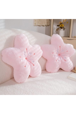 Geekyou Pembe Pamuklu Kiraz Desenli Dekoratif Yastık - 45x45 Cm, 350g Pembe