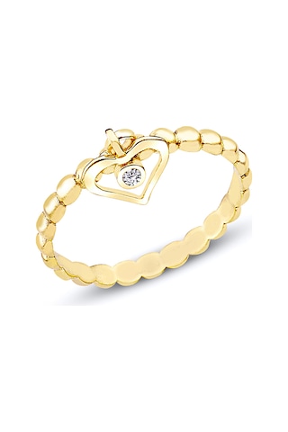 Kuyumcudukkani Kalp Sallantılı Trend Yüzük-10210-g-w Gold