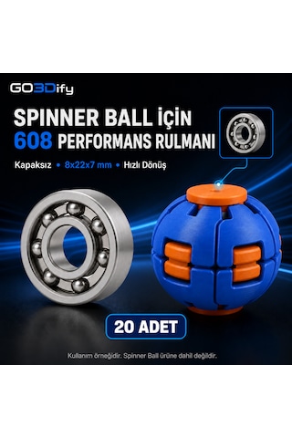 608 Kapaksız Hızlı Dönen Performans Rulmanı 8x22x7 Mm Spinner Ball Ve Hobi Uyumlu 20 Adet Adet / 20 Adet