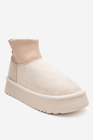 Luvishoes Luvi Shoes Ovar Bej Süet Scuba Platform Tabanlı Kadın Bot Bej