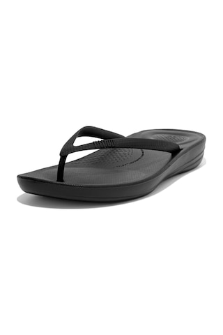 090 All Black Terlik Kadın Diğer E54-010 / 011/ 012 /090 Fitflop Iqushıon Ergonomic Toe-posts Siyah