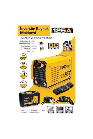 Sgs İnvertör Kaynak Makinesi 125 Amper