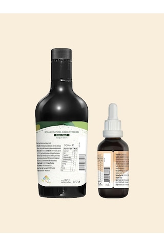 2'li Ürün - Ravla Organik Erken Hasat Zeytinyağı İçimlik 500ml / Ravla Çörek Otu Yağı - 50ml