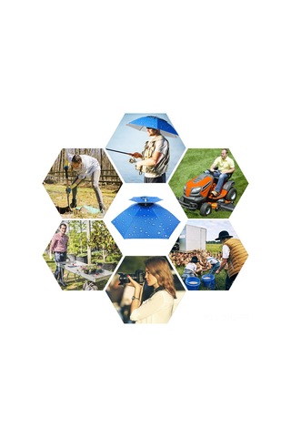 Aubyhe 95 Cm Çift Katlı Rüzgar Ve Yağmur Dayanıklı Balıkçılık Şapka Şemsiyesi - Gümüş Renk Gümüş