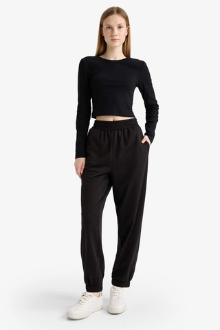 Defacto Beli Lastikli Jogger Eşofman Altı X5391az25wnbk81 Siyah-bk81