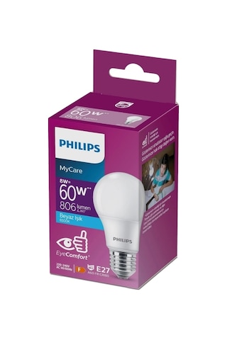Phılıps 8w Led Ampul Ledbulb 8-60w E-27 6500k Beyaz