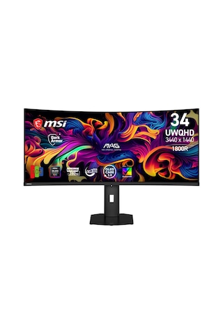 Msı Mag 341cqp Qd-oled X28 34 3440x1440 Uwqhd 280hz 0.03 Ms Curve 1800r Hdmı Dp Type-c Rj45 Vesa Display Hdr True Black 500 Adaptive Sync Qd-oled Gaming Monitör