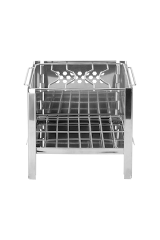 Samdoo Portatif Çelik Harçlı Çadır Ocağı - Katlanabilir Barbekü Izgarası, Çok Amaçlı Odun/kömür Isıtıcı, Piknik Ve Kamp İçin Pratik Isı Kaynağı Gümüş