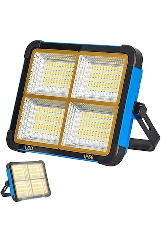 L03 Solar Taşınabilir Led Kamp Lambası 150w 306 Led Usb Şarjlı Powerbank Özellikli Su Geçirmez Flaşhör 4 Mod Ip66 Açık Mavi