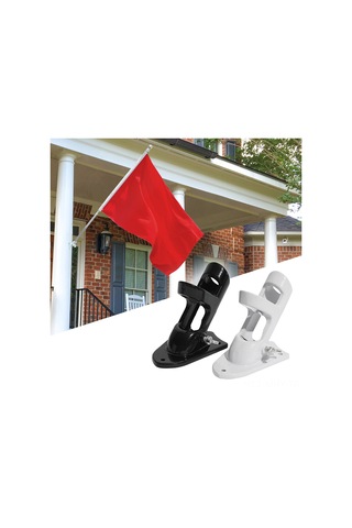 Monyee Alüminyum Bayrak Çubuklu Tutucu, 2.54 Cm Çap Uyumlu, Çift Konumlu, Kolay Kurulum, Beyaz Beyaz