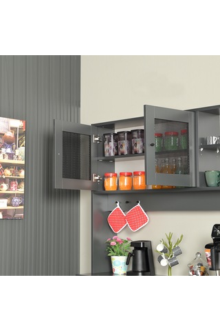 Pasific Home Grano Kahve Köşesi Çok Amaçlı Kiler Dolabı, 140 cm, Antrasit