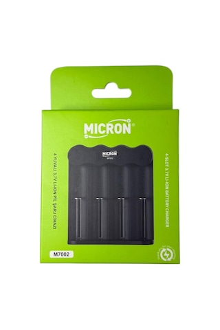 Micron 18650, 21700, 26650, 14500,10440 Pil Şarj Cihazı 4 Yuvalı Type-c Girişli 3.7v Li-ion Şarj Aleti