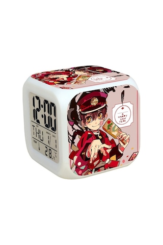 Besthome1 7 Renkli Led Kare Dijital Alarmlı Saat - Beyaz