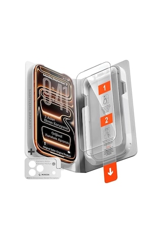 Apple iPhone Uyumlu 17 Pro Max İçin Ultra Easy Super Glass 2 Adet İnce Çerçeve Temperli Cam Ekran Koruyucu Yeni Nesil Akıllı Hizalama Kutusu İle Kolay Uygulama 17 Pro Max