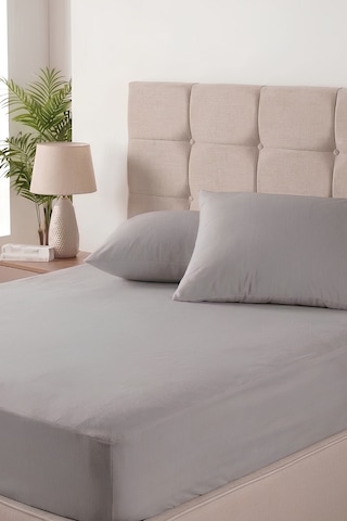 Formeya Set Gri Mikro Fitted Sıvı Geçirmez TekKişilik Alez ve 2 Adet Yastık Alezi