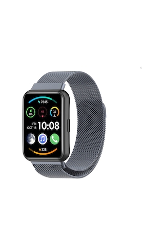 Huawei Watch Fit 2 Uyumlu Metal Hasır Manyetik Kordon Paslanmaz Çelik, Şık & Dayanıklı