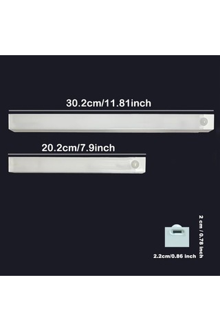 Xuweiwei 6 Paket Beyaz Işık 30.2 Cm Şarj Edilebilir Led Hareket Sensörlü Işıklar Mutfak Dolap Kabin Masa Koridor Kablosuz Manyetik Şerit Işıkları Usb Şarj Pil Gücü Enerji Verimli Ahşap