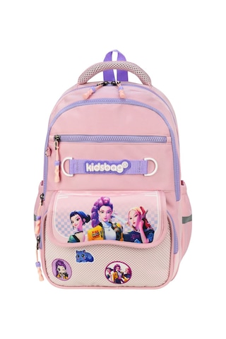 K-pop Baskılı Ortopedik Su Geçirmez Ultra Lüx Okul Çantası Termal Beslenme Ve Kalemlik Pembe