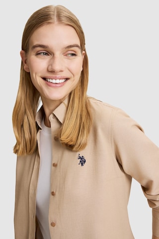 U.S. Polo Assn. Kadın Camel Uzun Kollu Basic Gömlek 50324791-vr015