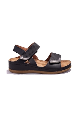 Polaris 104424 Siyah Ortopedik Günlük Kadın Sandalet 001