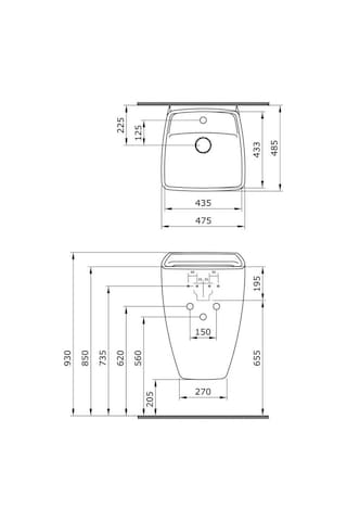 Bocchi Firenze Asma Monoblok Lavabo. 48 CM. Mat Gri 1082-006-0126