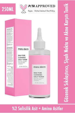 Maruderm BHA Tonik Gözenek Sıkılaştırıcı Siyah Nokta Karşıtı 250 ML